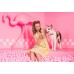 Zásobník na sáčky na psie výkaly Amiplay BeHappy - flamingo