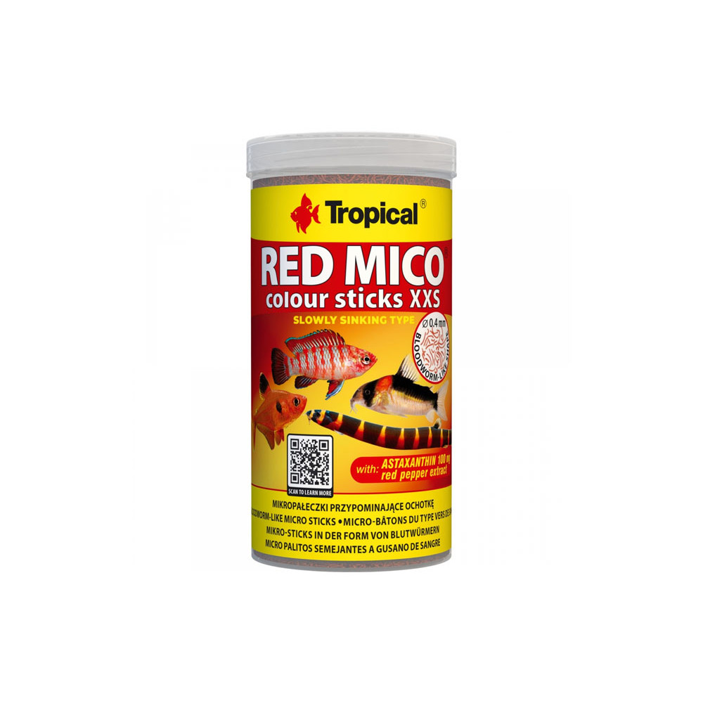 TROPICAL- Red MicoColour Sticks XXS 250ml/125g TROPICAL- Red MicoColour Sticks XXS 250ml/125g