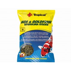 Krmivo pre jazierkové ryby TROPICAL-POND Koi & goldfish spirulina sticks 1L/90g sáčok