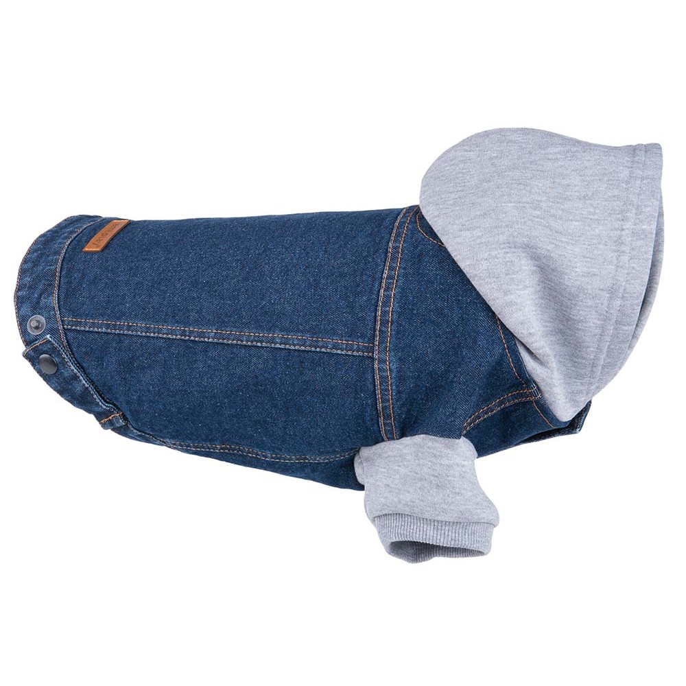 Oblečenie pre psa bunda s kapucňou 35 cm Denim tmavo modrá Oblečenie pre psa bunda s kapucňou 35 cm Denim tmavo modrá
