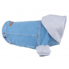 Oblečenie pre psa bunda s kapucňou 40 cm Denim svetlo modrá