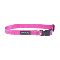 Obojok pre psa Reflective L ružový reflexný Amiplay