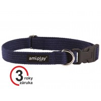 Obojok pre psa bavlnený M modrý Amiplay