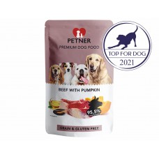 PETNER konzerva pre psov hovädzina s tekvicou 500g - 95,5% mäsa - prémiové krmivo pre psa