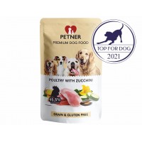 PETNER konzerva pre psov hydina s cuketou 500g - 95,5% mäsa - prémiové krmivo pre psa
