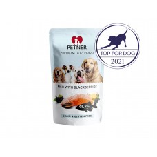 PETNER konzerva pre psov ryba s černicami 470g 95,5% mäsa a vývaru - prémiové krmivo