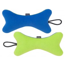 Amiplay hračka pre psov kosť plyšová zeleno modrá pískajúca
