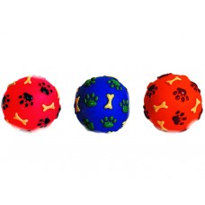 Hračka lopta labky/kosť 8cm vinyl