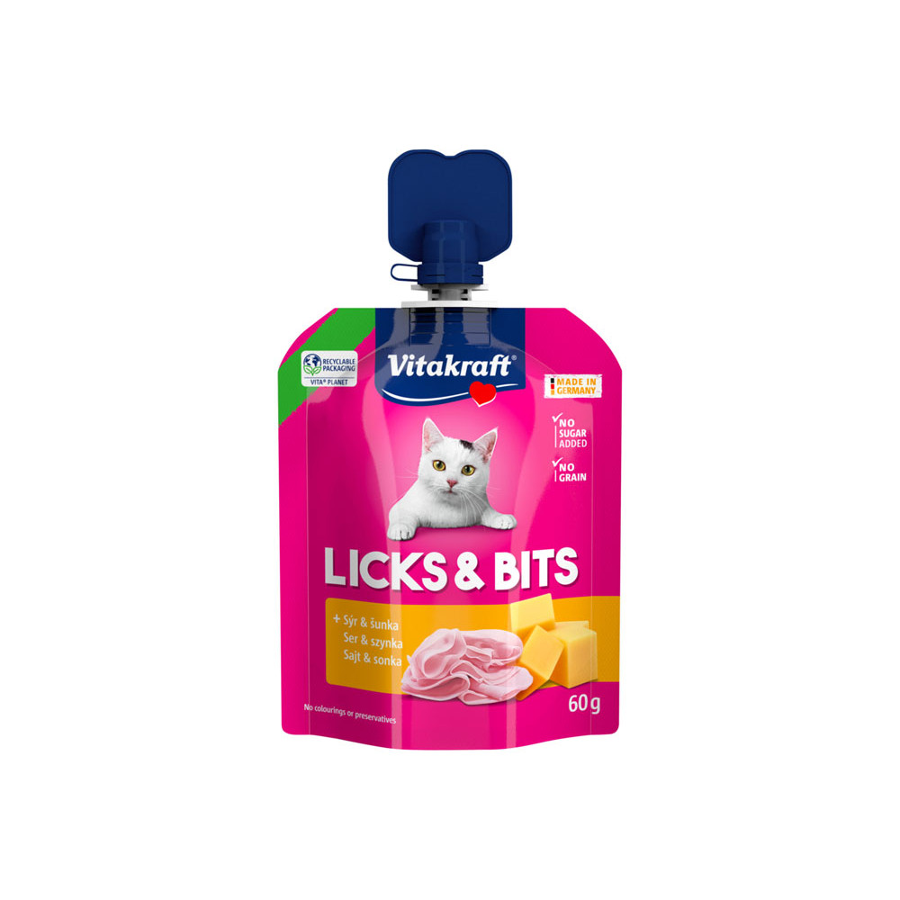VITAKRAFT-Cat Licks Bits syr a šunka 60g VITAKRAFT-Cat Licks Bits syr a šunka 60g