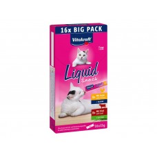 VITAKRAFT-Cat Liquid Snack taurin/kura, hov./tráva 16x15g