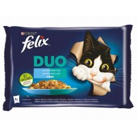 FELIX DUO kapsičky - treska a losos / sleď a pstruh / losos a sardinky / pstruh a makrela v želé 4x85g