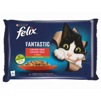 FELIX Fantastic kapsičky - kura s rajčinami / hovädzie s mrkvou 4x85g 