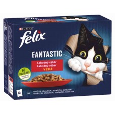 FELIX Fantastic kapsičky - kura / hovädzie / králik / jahňacie v želé 12x85g 