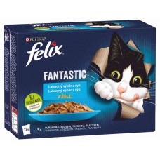 FELIX Fantastic kapsičky - losos / platesa / tuniak / treska v želé 12x85g