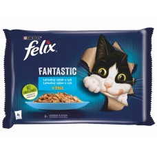FELIX Fantastic kapsičky - losos / platesa v želé 4x85g