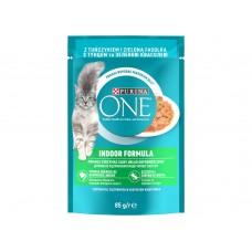 PURINA ONE Indoor mini filetky s tuniakom a zelenými fazuľkami v šťave 85g