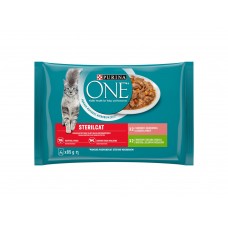 PURINA ONE Steril mini filetky morka a fazuľky/losos a mrkva v šťave 4x85g