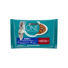 PURINA ONE SENIOR 7+ mini filetky hovädzie a mrkva 4x85g  v šťave