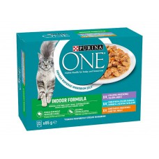 PURINA ONE Indoor mini filetky s kuraťom / teľacím / tuniakom 12x85g