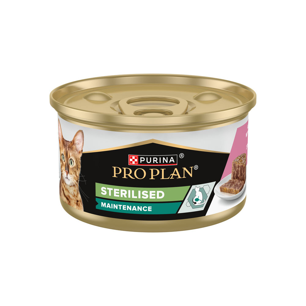 PRO PLAN CAT 1+1 konzervy STERILISED terina s tuniakom a lososom 85g PRO PLAN CAT 1+1 konzervy STERILISED terina s tuniakom a lososom 85g