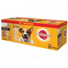 Pedigree kapsičky ADULT Megapack - kura / hovädzina / morka / hovädzina s jahňacím v šťave 40x100g