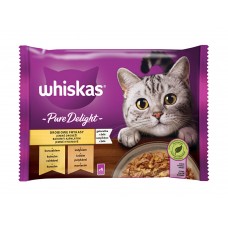 WHISKAS kapsička Pure Delight jemné hydinové - kura / morka v želé 4x85g