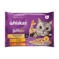 WHISKAS kapsička TastyMix Creamy Creations - kura a zelenina / jahňa a morka v šťave 4x85g