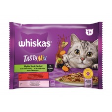 WHISKAS kapsička TastyMix Chef's Choice - hovädzina a hydina so zeleninou / losos s mrkvou v šťave 4x85g