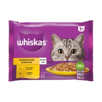 WHISKAS kapsička hydinový výber - kura / morka v želé 4x85g