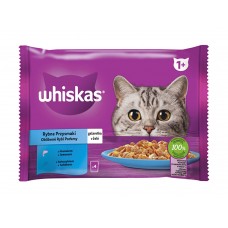 WHISKAS kapsička rybací výber - losos / tuniak v želé 4x85g