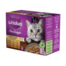 WHISKAS kapsička Pure delight jemné hydinové -  kura / morka / hydina / kačka v želé 12x85g