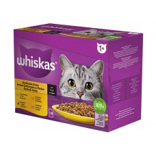 WHISKAS kapsička hydinový výber - kura / morka / hydina / kačka v šťave 12x85g