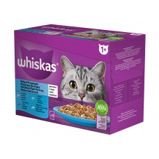 WHISKAS kapsička rybací výber - losos / tuniak / treska / biela ryba v želé 12x85g