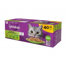 WHISKAS kapsička mixovaný výber - hovädzina / kura / losos / tuniak v želé 40x85g