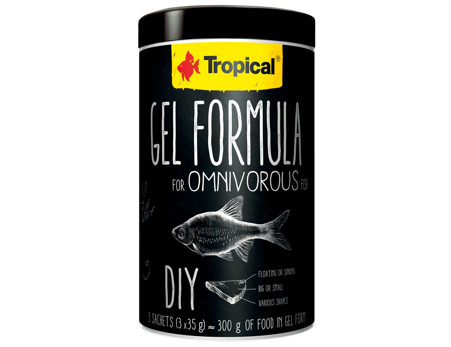 TROPICAL- Gel Formula omnivore 1000ml: 105g produktu=300g žele všežravé  ryby
