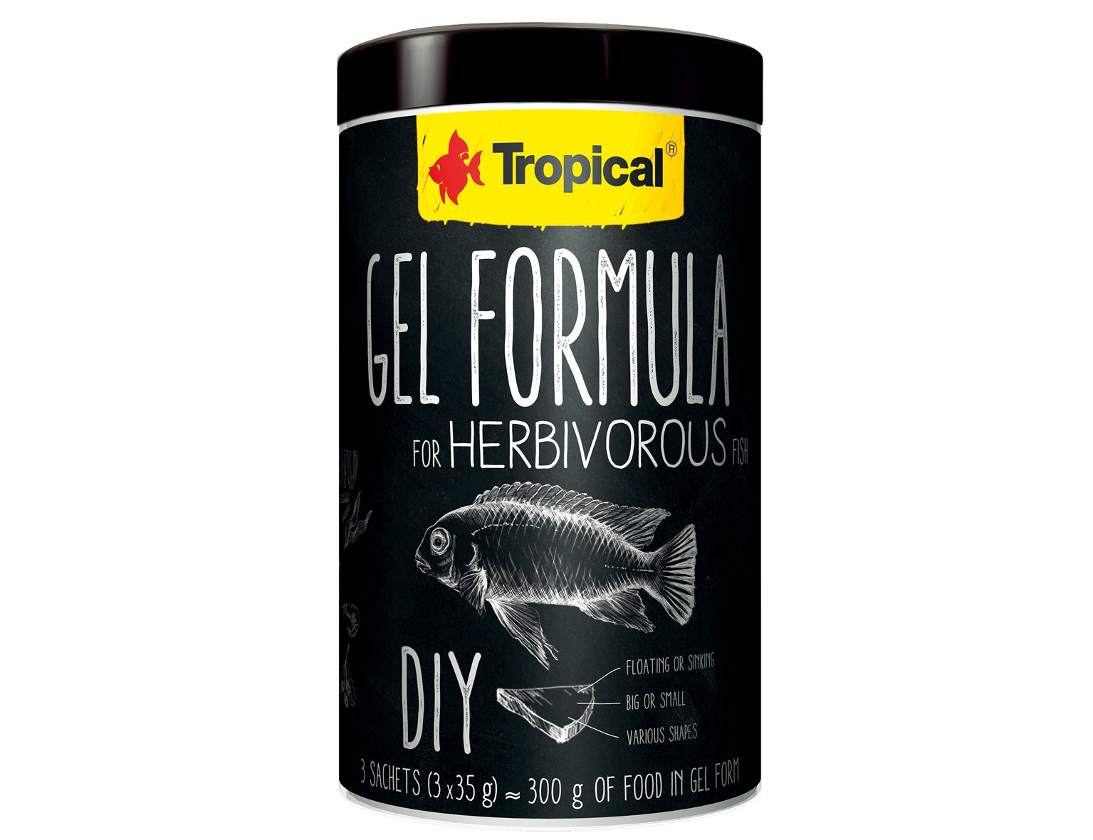 TROPICAL- Gel Formula herbivore 1000ml: 105g produktu=300g žele bylinožrvé  ryby