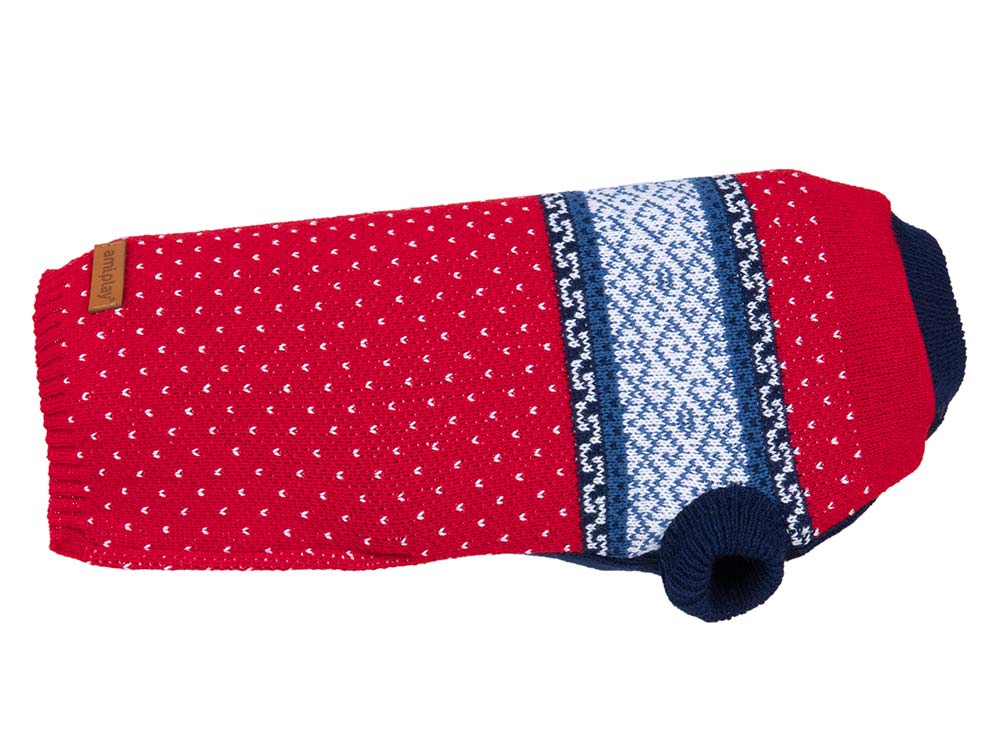 Oblečenie pre psa sveter Bergen 34 cm červený