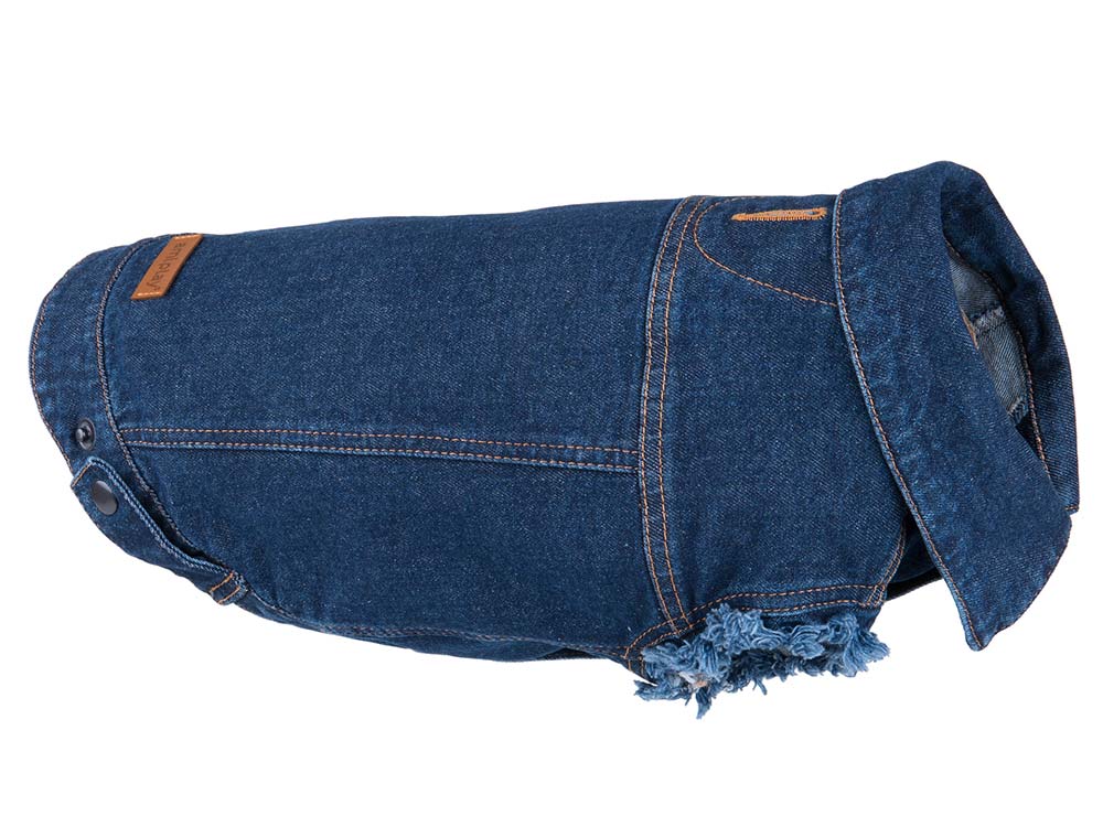 Oblečenie pre psa bunda 35 cm Denim tmavo modrá