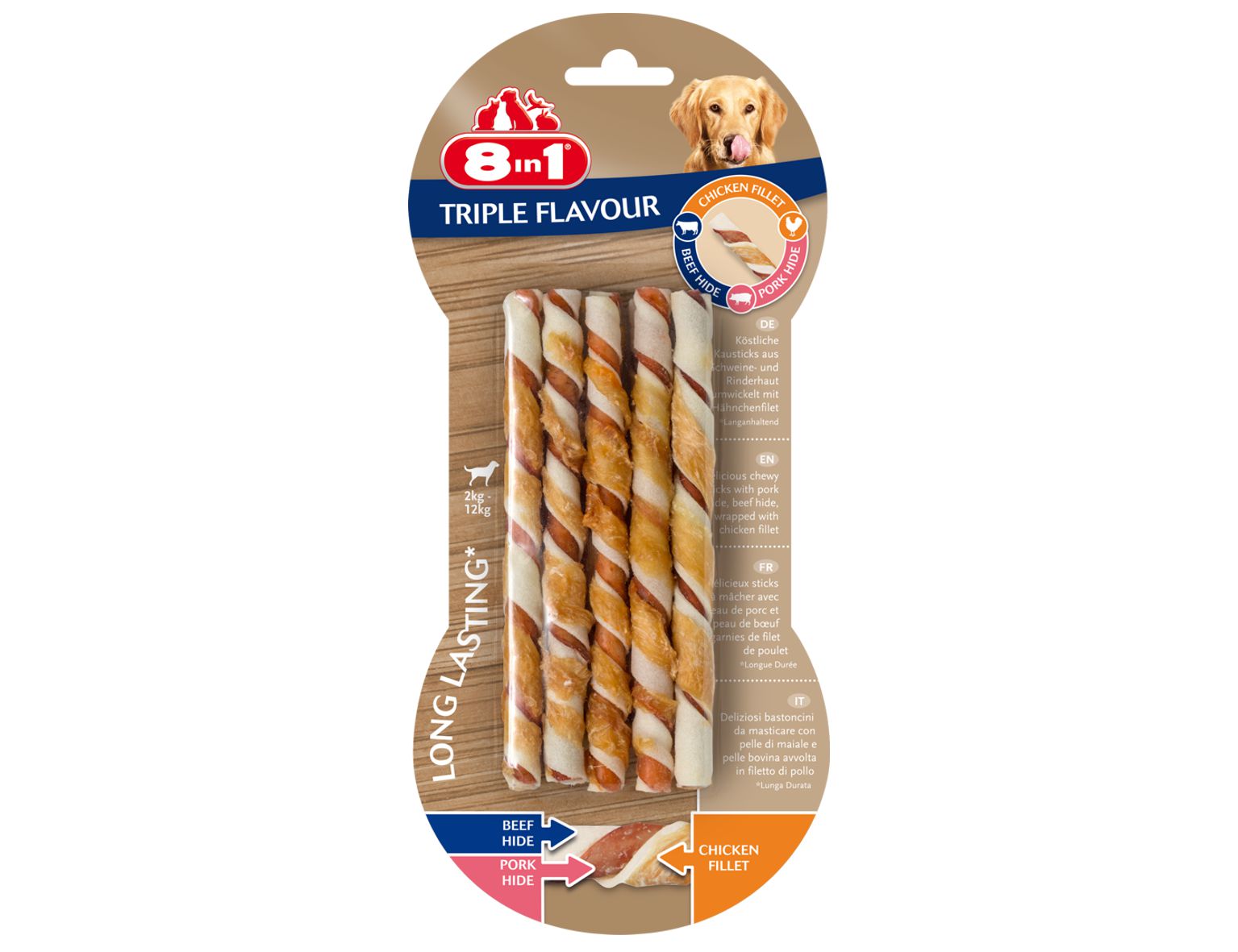 8in1 Triple-Flavour Twisted sticks 10ks (1+1 ZADARMO)
