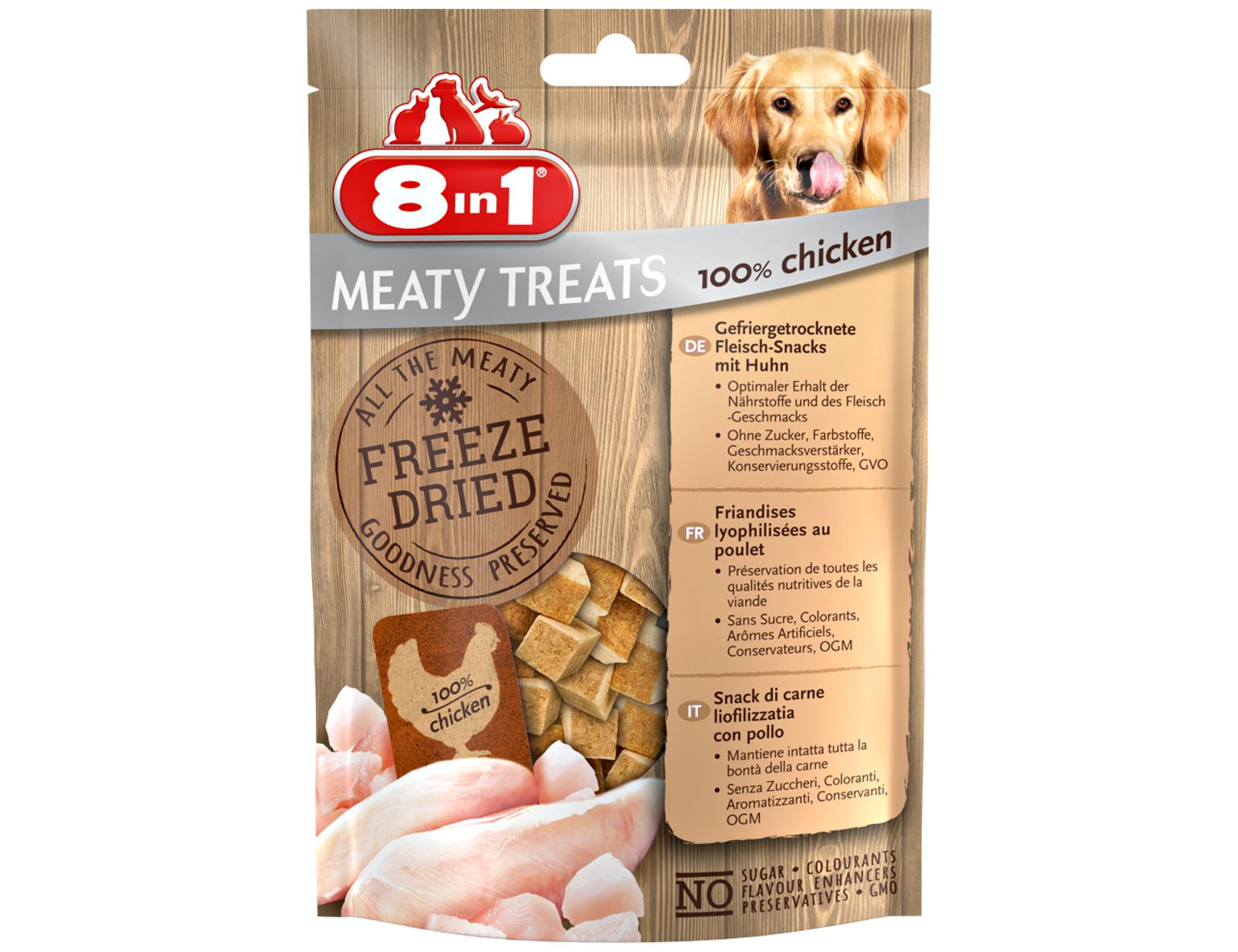 8in1 Dog Freeze Dried Chicken 50g - lyofilizované kuracie mäso