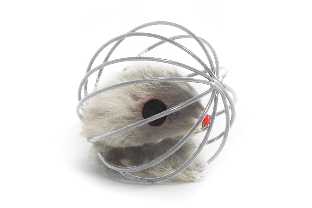 Hračka pre mačku myš v lopte - 5,5 cm