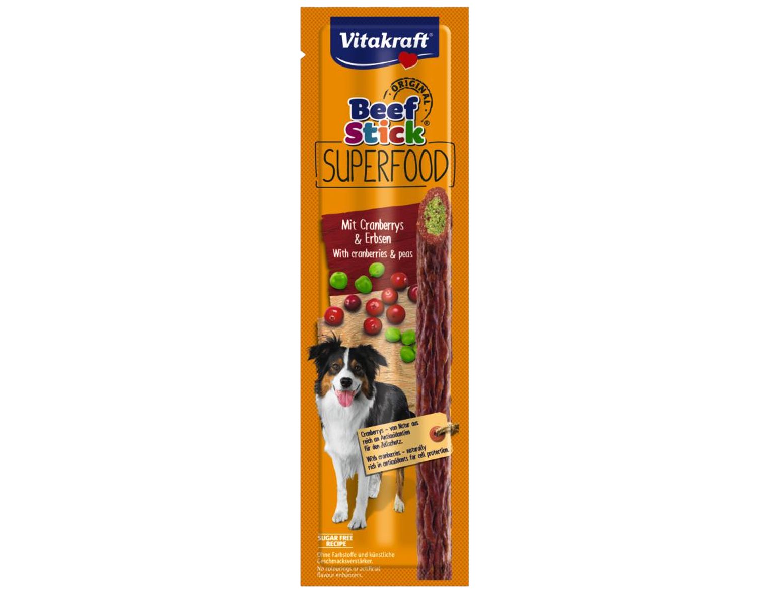 VITAKRAFT-Beef Stick brusnice, hrášok pre psov  25g