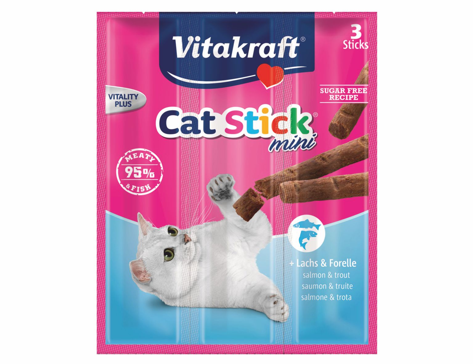 VITAKRAFT-Cat Stick mini treska/treska 3x6g
