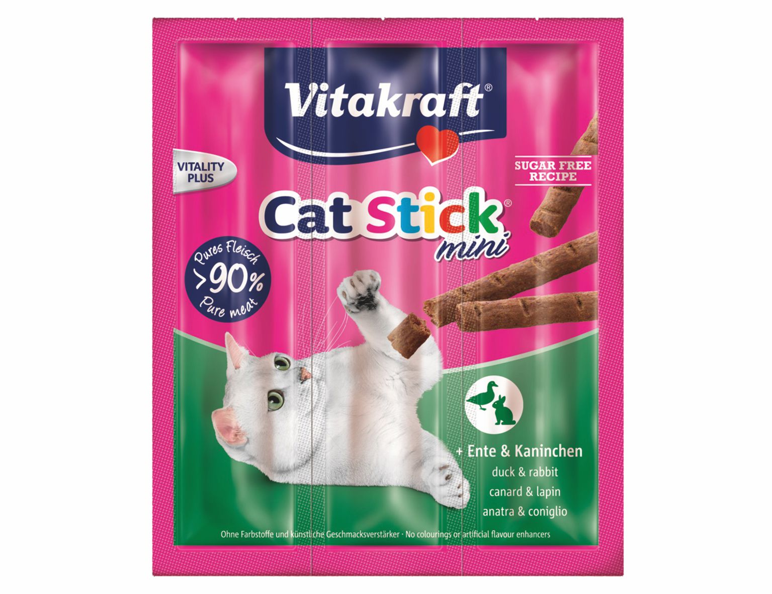 VITAKRAFT-Cat Stick mini králik/kačka 3x6g