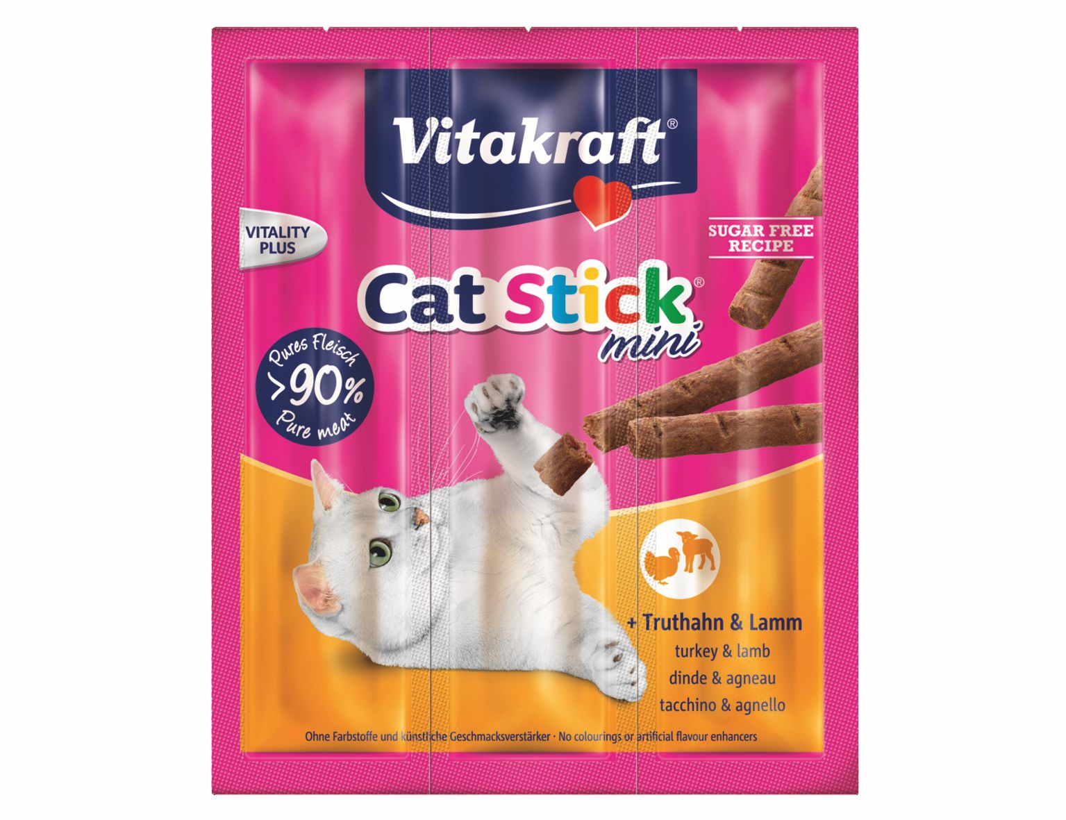 VITAKRAFT-Cat Stick mini morka/jahňa 3x6g