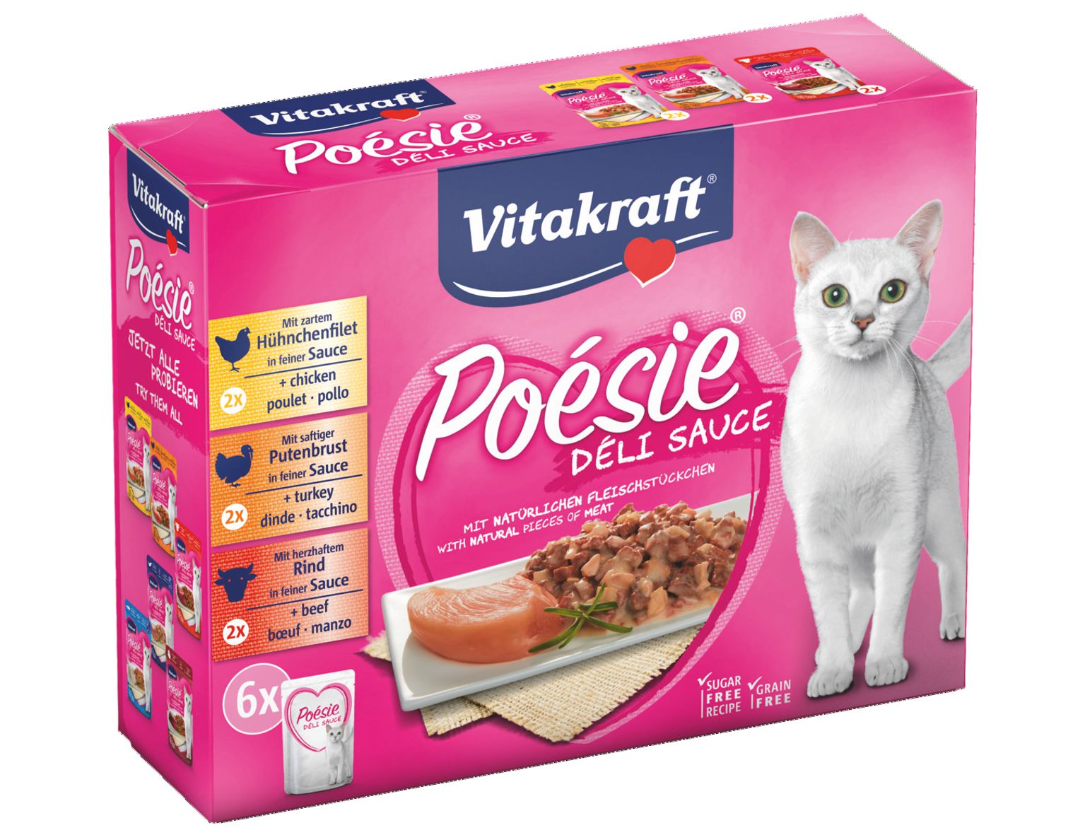 VITAKRAFT- Poésie DéliSauce multipack s mäsom 6x85g kapsička