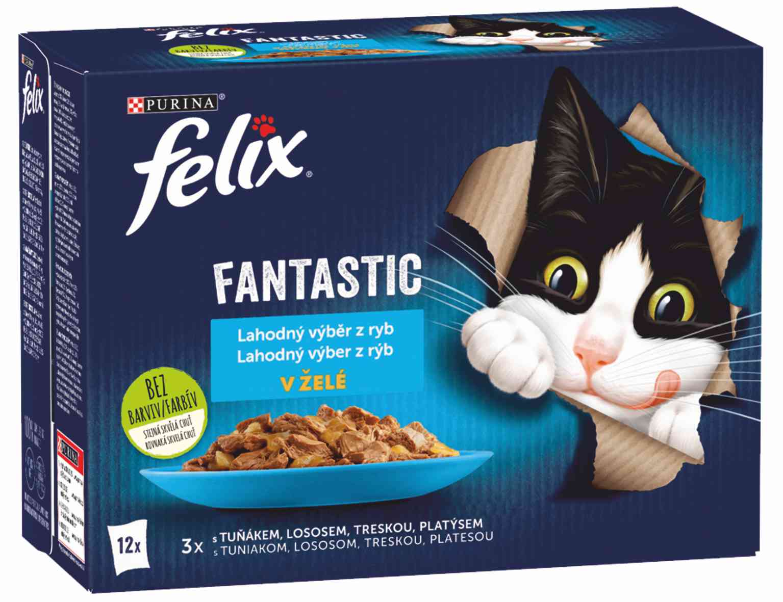 FELIX Fantastic kapsičky - losos / platesa / tuniak / treska v želé 12x85g