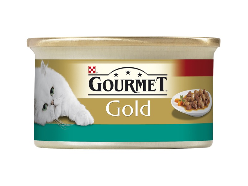 Konzerva GOURMET GOLD kúsky lososa s kuraťom 85g